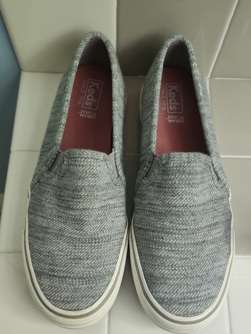 Keds Slip-On Canvas Sneakers in Heather Gray